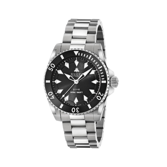 Men's Gucci Dive Automatic Black Dial Bracelet Watch