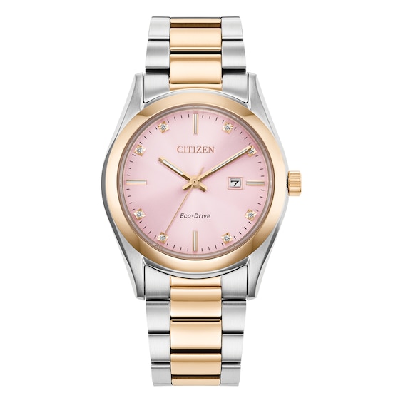 Citizen Eco-Drive Ladies’ Pink Diamond Dial & Two-Tone Watch