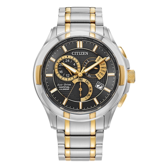 Men's Citizen Eco-Drive Classic 8700 Black Dial & Two Tone Bracelet Watch