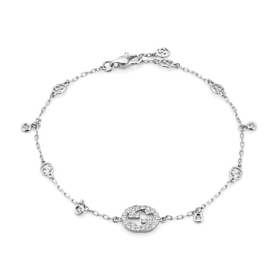Gucci Interlocking 18ct White Gold Diamond Bracelet