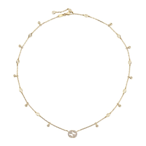 Gucci Interlocking G 18ct Yellow Gold 0.27ct Diamond Necklace