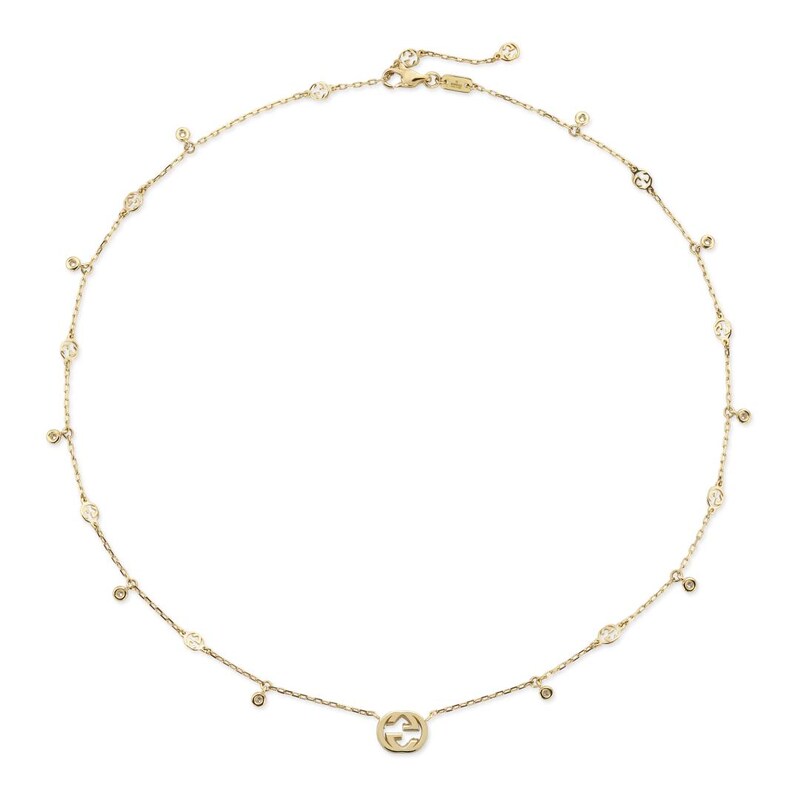 Main Image 2 of Gucci Interlocking 18ct Yellow Gold 0.27ct Diamond Necklace