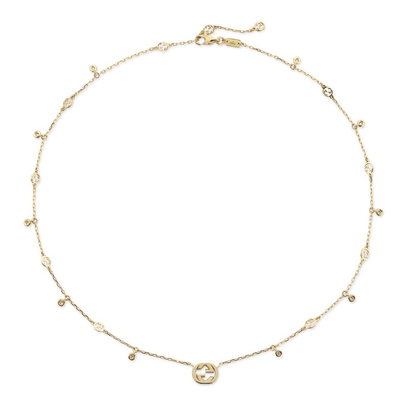 Gucci Interlocking 18ct Yellow Gold 0.27ct Diamond Necklace