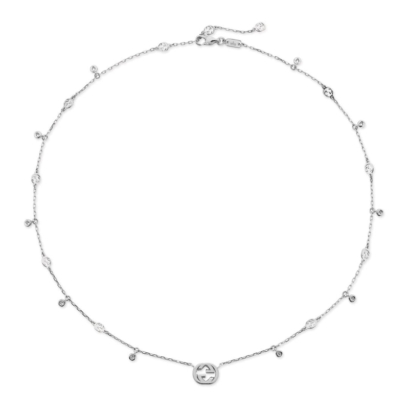 Gucci Interlocking 18ct White Gold 0.27ct Diamond Necklace