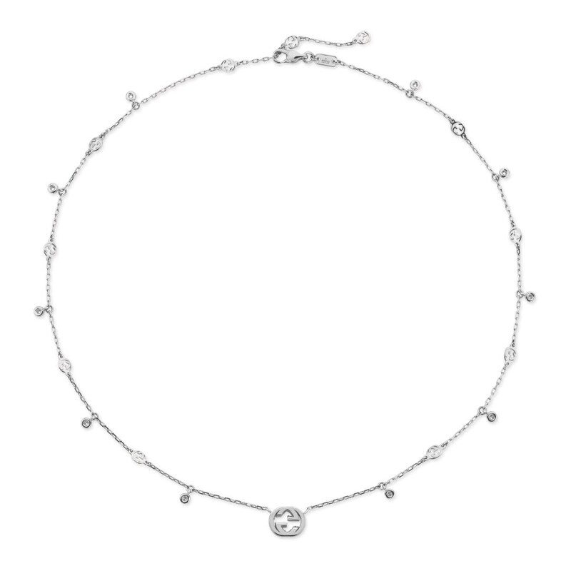 Gucci Interlocking 18ct White Gold 0.27ct Diamond Necklace