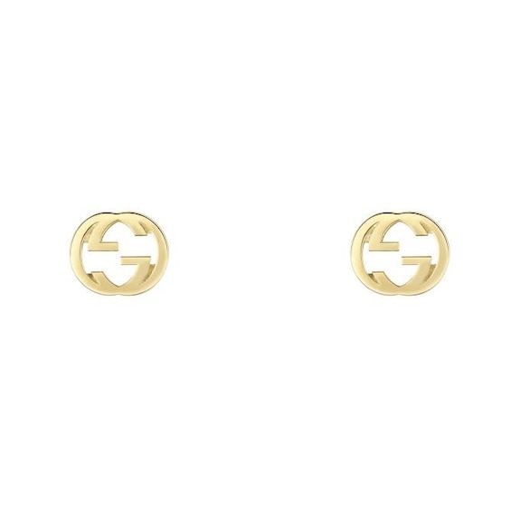 Gucci Interlocking 18ct Yellow Gold Stud Earrings