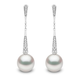Yoko London Trend 18ct White Gold Freshwater Pearl 0.17ct Diamond Drop Earrings