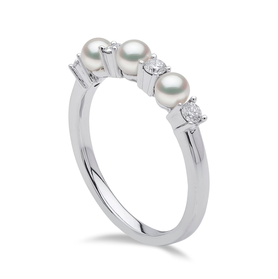 Yoko London Eclipse 18ct White Gold Akoya Pearl 0.19ct Diamond Ring