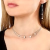 Thumbnail Image 2 of Yoko London Trend 18ct White Gold Freshwater Pearl 0.15ct Strand Necklace