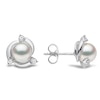 Thumbnail Image 2 of Yoko London Trend 18ct White Gold Freshwater Pearl 0.13ct Diamond Earrings