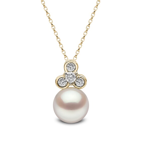 Yoko London Trend 18ct Yellow Gold Freshwater Pearl 0.08ct Diamond Pendant