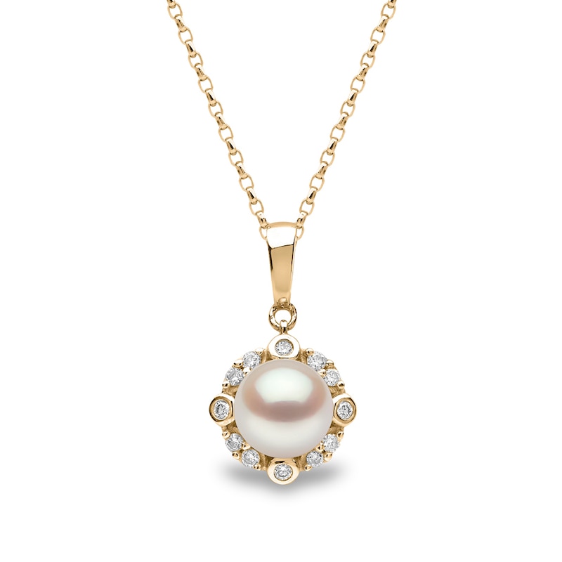 Yoko London Trend 18ct Yellow Gold Freshwater Pearl 0.11ct Diamond Pendant