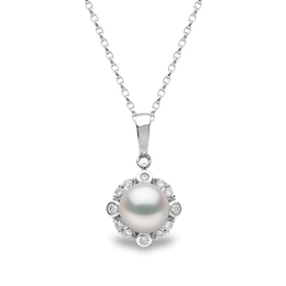 Yoko London Trend 18ct White Gold Freshwater Pearl 0.11ct Diamond Pendant