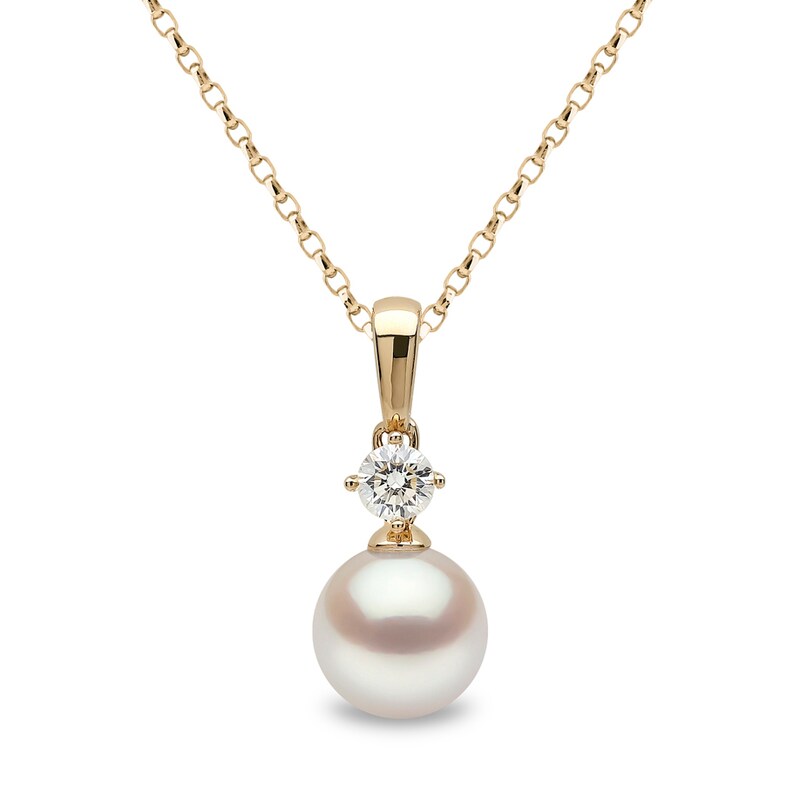 Main Image 1 of Yoko London Classic 18ct Yellow Gold Akoya Pearl 0.20ct Diamond Pendant
