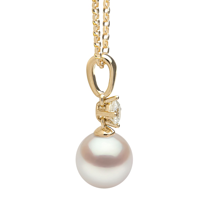 Main Image 2 of Yoko London Classic 18ct Yellow Gold Akoya Pearl 0.20ct Diamond Pendant