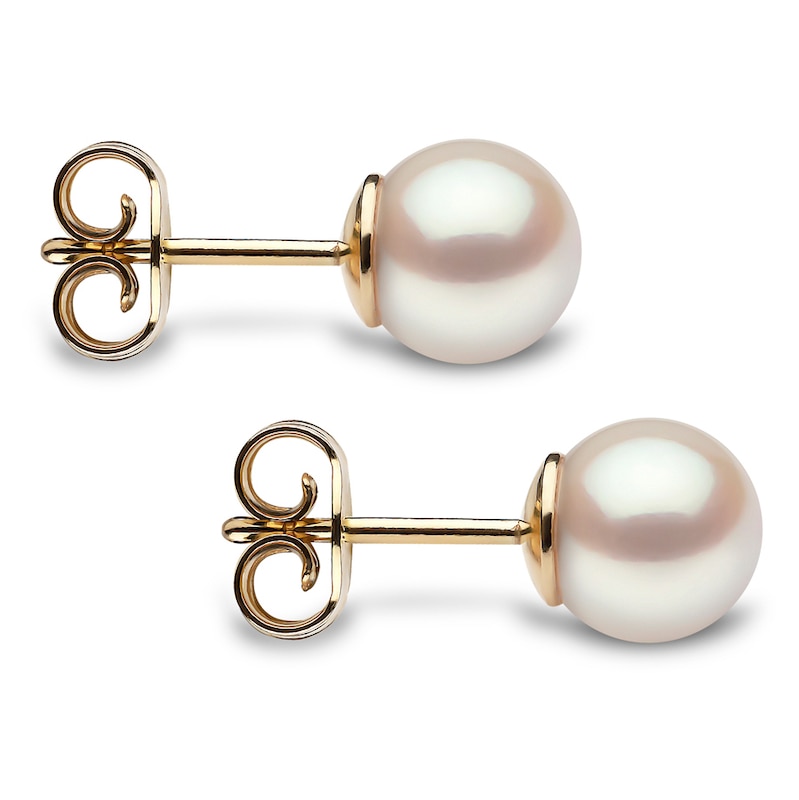 Yoko London Classic 18ct Yellow Gold Akoya Pearl 7mm Stud Earrings