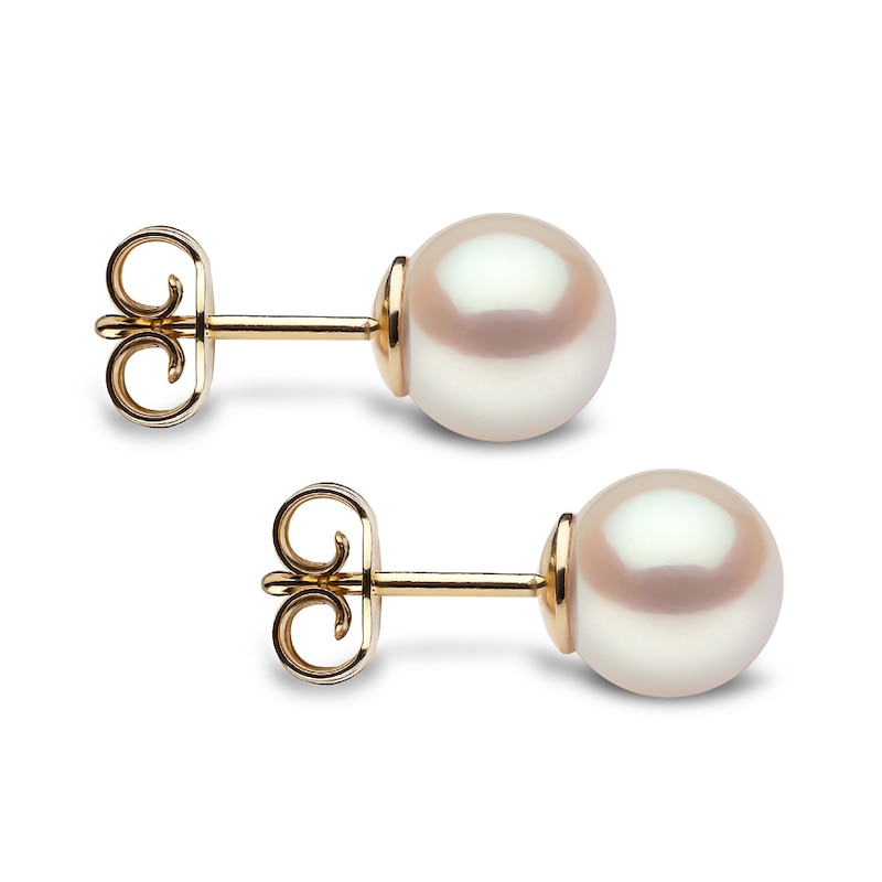 Main Image 3 of Yoko London Classic 18ct Yellow Gold Akoya Pearl 8mm Stud Earrings