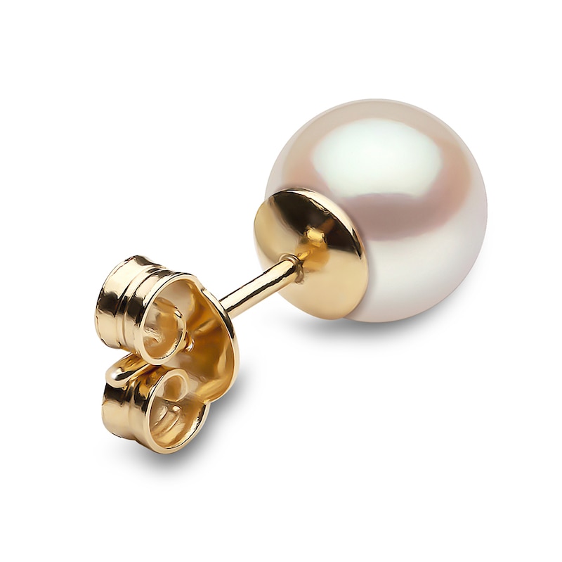 Main Image 4 of Yoko London Classic 18ct Yellow Gold Akoya Pearl 8mm Stud Earrings