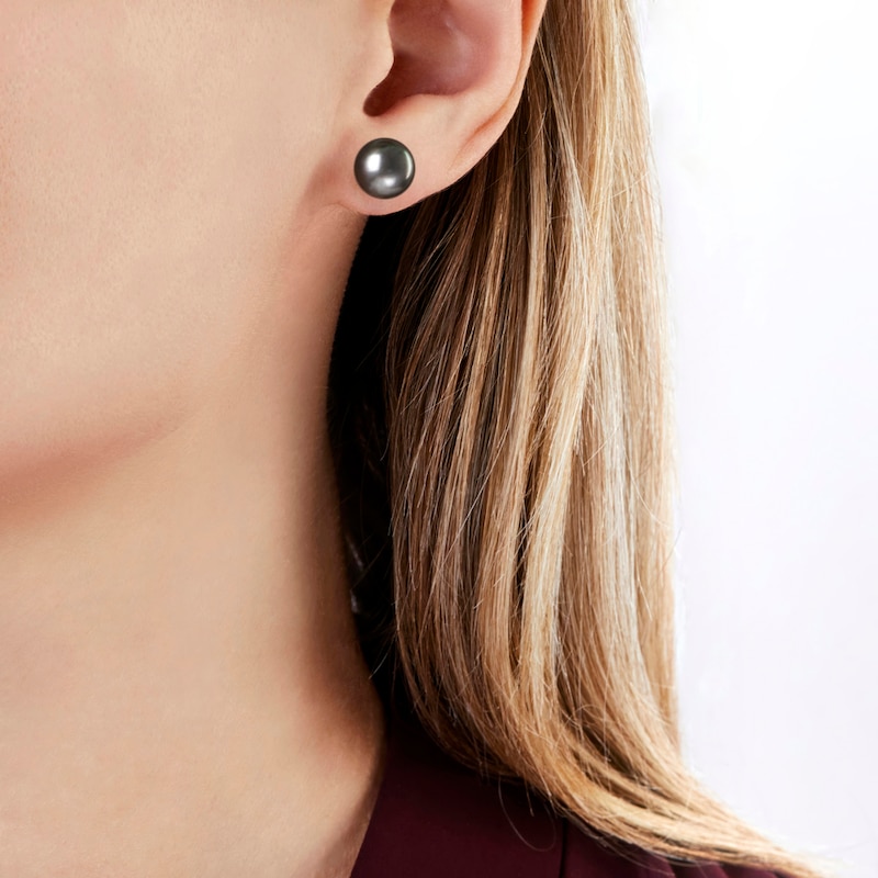 Main Image 2 of Yoko London Classic 18ct White Gold Black Tahitian Pearl Stud Earrings