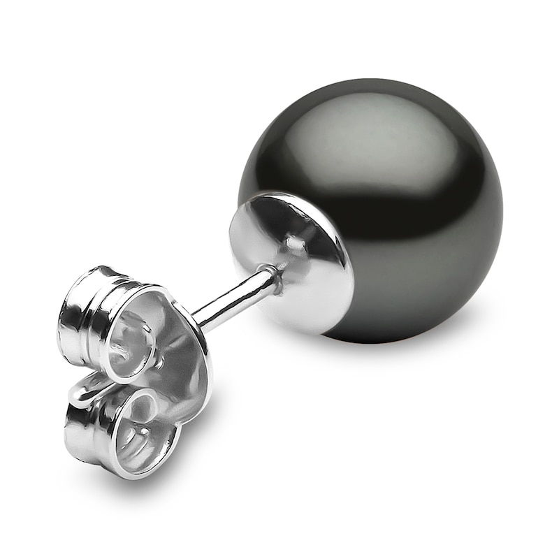 Yoko London Classic 18ct White Gold Black Tahitian Pearl Stud Earrings