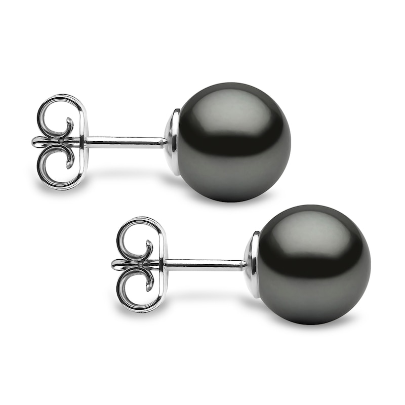 Yoko London Classic 18ct White Gold Black Tahitian Pearl Stud Earrings