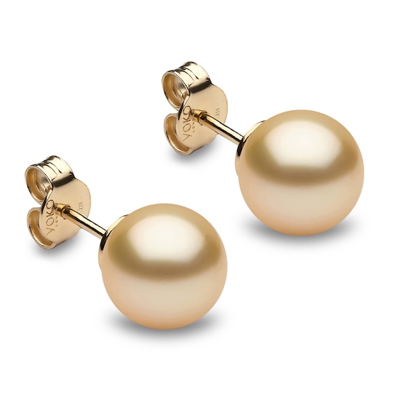 Yoko London 18ct Yellow Gold Golden South Sea Pearl Stud Earrings