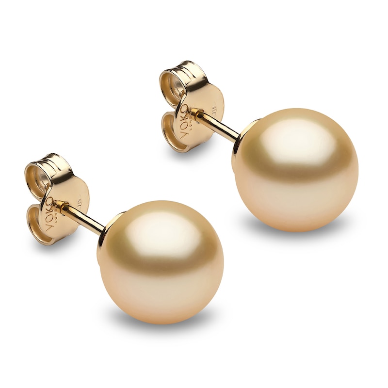Main Image 1 of Yoko London 18ct Yellow Gold Golden South Sea Pearl Stud Earrings