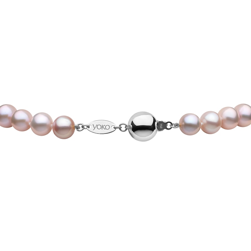 Yoko London Classic 18ct White Gold Pink Freshwater Pearl Strand Bracelet