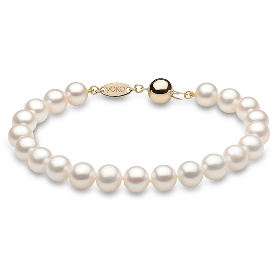 Yoko London Classic 18ct Yellow Gold Freshwater Pearl 9mm Bracelet