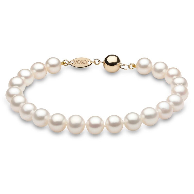 Yoko London Classic 18ct Yellow Gold Freshwater Pearl 9mm Bracelet