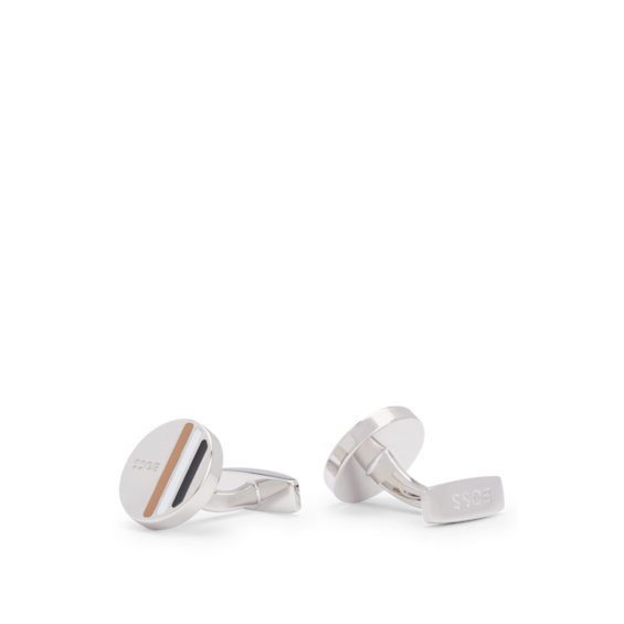 BOSS Iconic Men's 3 Colour Enamel Cufflinks Ernest Jones