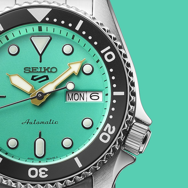 Main Image 4 of Seiko 5 Sports SKX 'Midi' Teal Dial Stainless Steel Bracelet Watch
