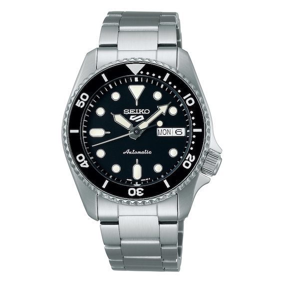Seiko 5 Sports SKX ’Midi’ Black Dial Stainless Steel Bracelet Watch