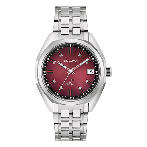 Men's Bulova Jet Star Red Dial & Stainless Steel Steel Bracelet Watch