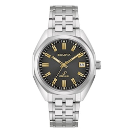 Bulova Jet Star Men's Grey Dial & Stainless Steel Steel Bracelet Watch