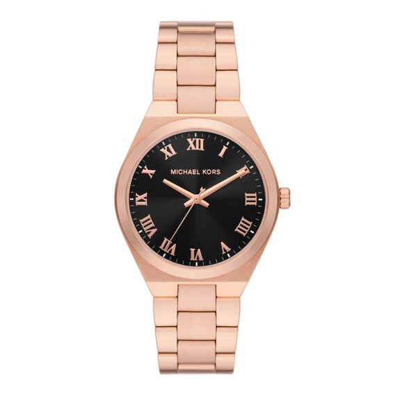 Michael Kors Lennox Pink Dial & Rose Gold-Tone Bracelet Watch 