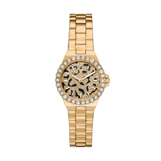 Michael Kors Lennox Ladies’ Cheetah & Gold Tone Stainless Steel Bracelet Watch