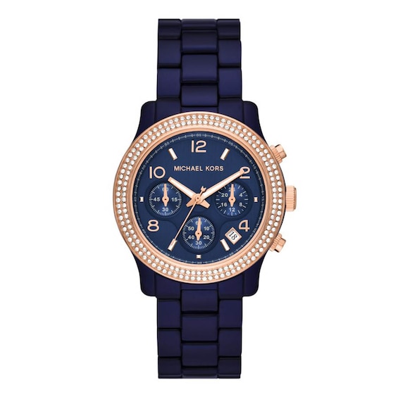 Michael Kors Ladies’ Runway Chronograph & Navy Blue Acetate Strap Watch