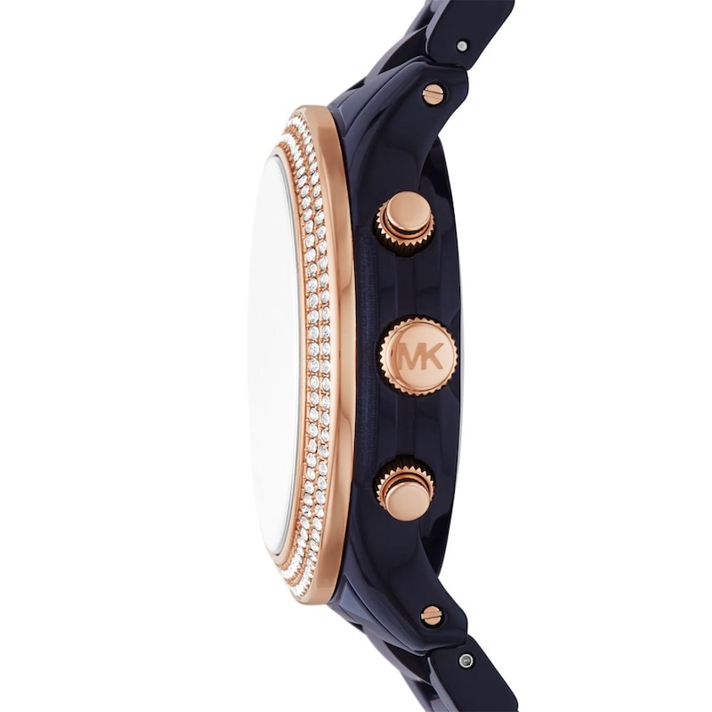 Main Image 3 of Michael Kors Ladies' Runway Chronograph & Navy Blue Acetate Strap Watch