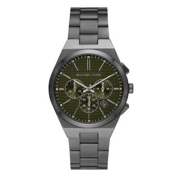 Michael Kors Lennox Men’s Green Dial & Gunmetal Stainless Steel Watch