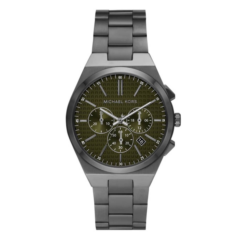 Michael Kors Lennox Men's Green Dial & Gunmetal Stainless Steel Watch