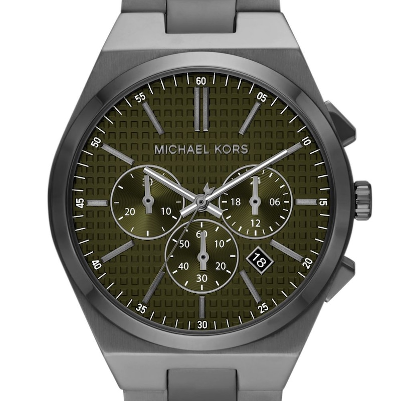 Michael Kors Lennox Men's Green Dial & Gunmetal Stainless Steel Watch
