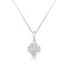 Thumbnail Image 1 of 9ct White Gold 0.25ct Diamond Baguette & Round Cut Cluster Pendant
