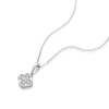 Thumbnail Image 2 of 9ct White Gold 0.25ct Diamond Baguette & Round Cut Cluster Pendant