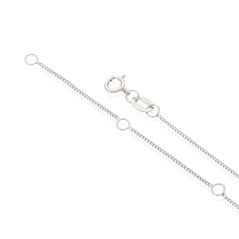 Main Image 3 of 9ct White Gold 0.25ct Diamond Baguette & Round Cut Cluster Pendant