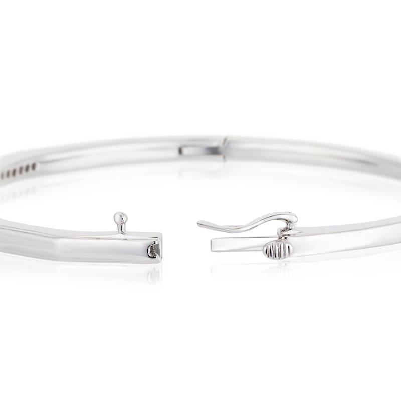 Main Image 3 of Sterling Silver 0.25ct Diamond Hexagon Bangle