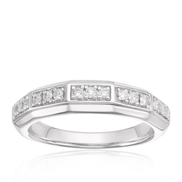 Sterling Silver 0.20ct Diamond 15 Stone Ring