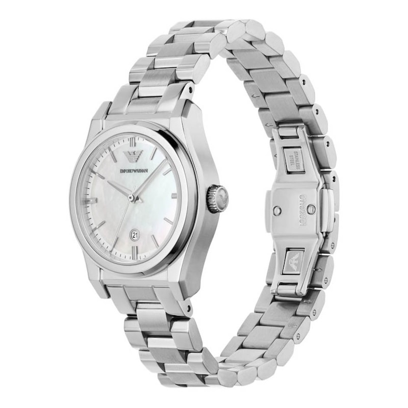 Emporio Armani Ladies' MOP Dial & Stainless Steel Bracelet Watch