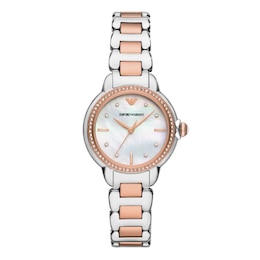 Emporio Armani Ladies' MOP Dial & Two-Tone Stainless Steel Bracelet Watch