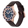 Thumbnail Image 3 of Emporio Armani Men's Rose Gold-Tone & Blue Dial Leather Strap Watch
